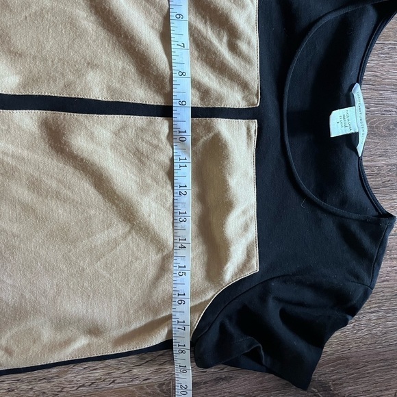 DIANE VON FURSTENBERG black and tan color block mini dress size 6 wool blend - Picture 6 of 8